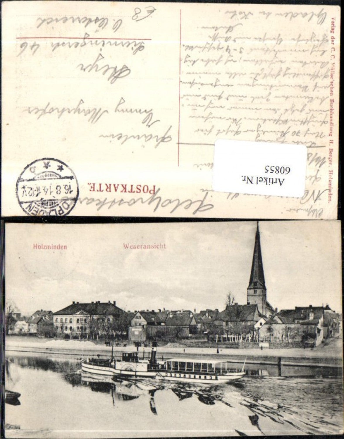 60855,Holzminden Weseransicht 1914