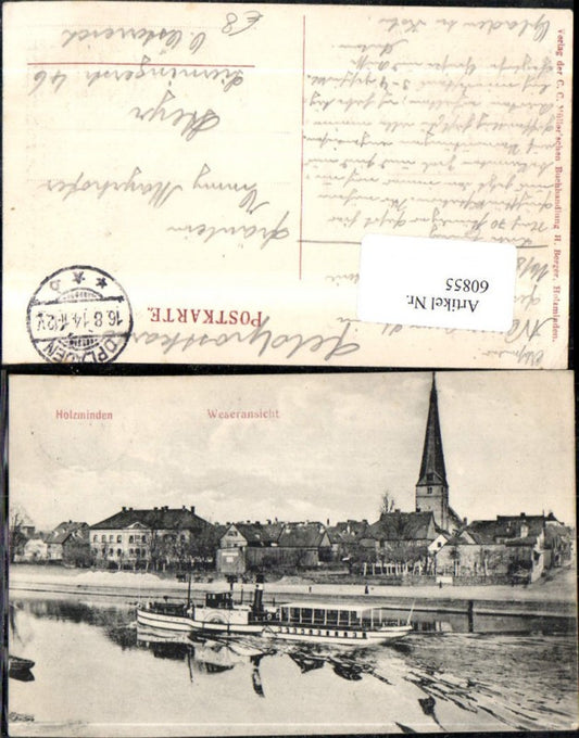 60855,Holzminden Weseransicht 1914