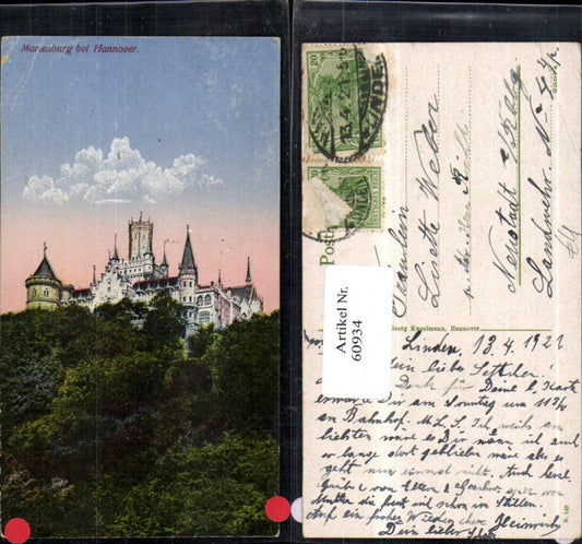 60934,Marienburg bei Hannover Ansicht 1921