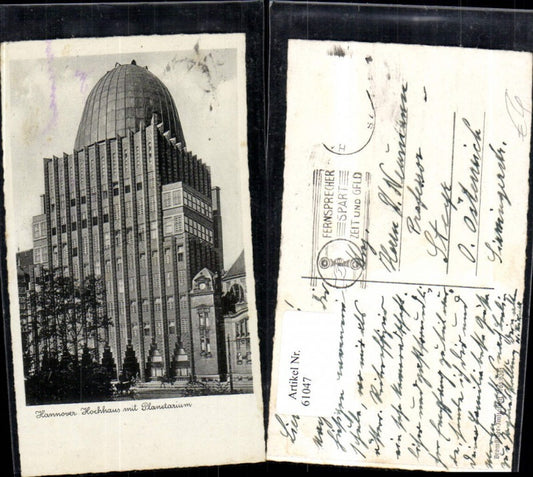 61047,Hannover Hochhaus mit Planetarium Frontansicht