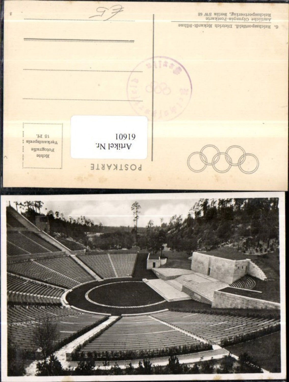 61601,Berlin Reichssportfeld Dietrich Eckardt Bühne Olympia Karte