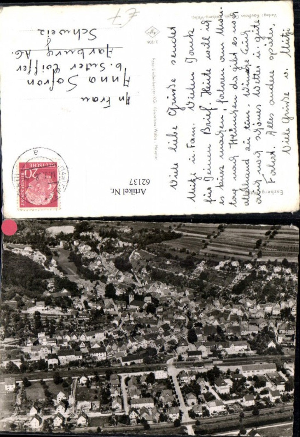 62137,Enzberg Württenberg Luftaufnahme 1968
