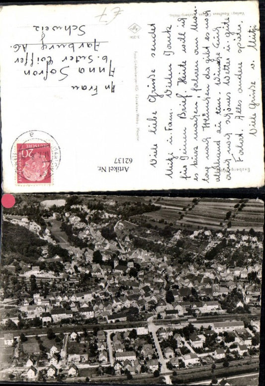 62137, Enzberg Württemberg aerial photograph 1968