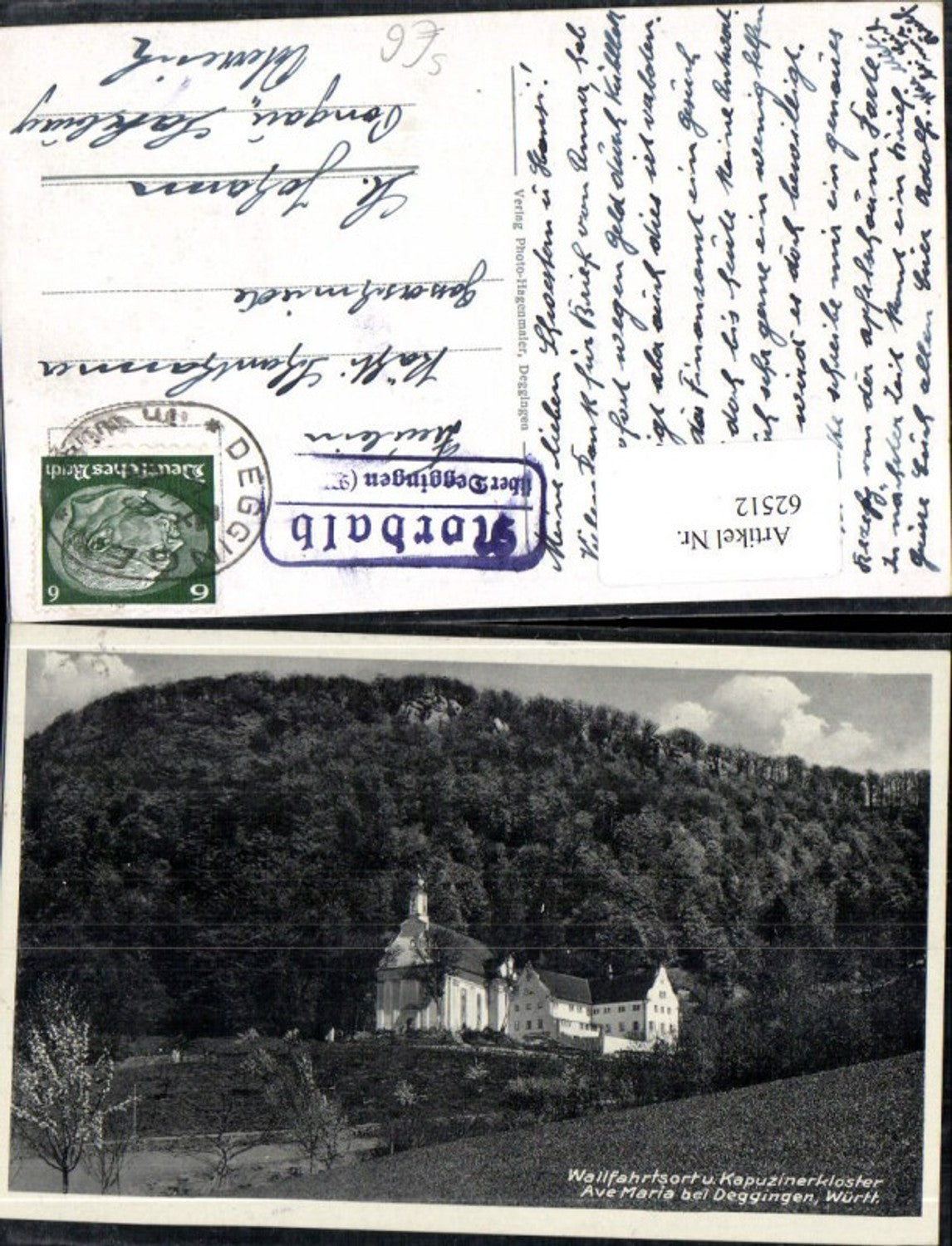 62512,Ave Maria bei Deggingen 1936 Stempel Norbald über Deggingen