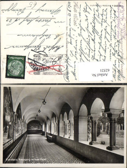 62521, Konstanz Cloister in the Insel Hotel Interior view 1934