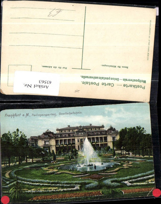 63563,Frankfurt a Main Palmengarten Gesellschaftshaus Ansicht mit Park Garten