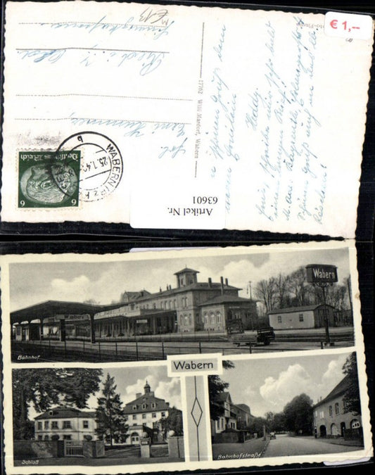63601,Wabern Mehrbildkarte Bahnhof Schloß Bahnhofstraße 1940