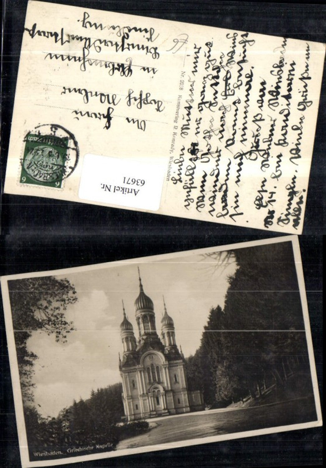 63671,Wiesbaden Griechische Kirche Frontansicht 1923