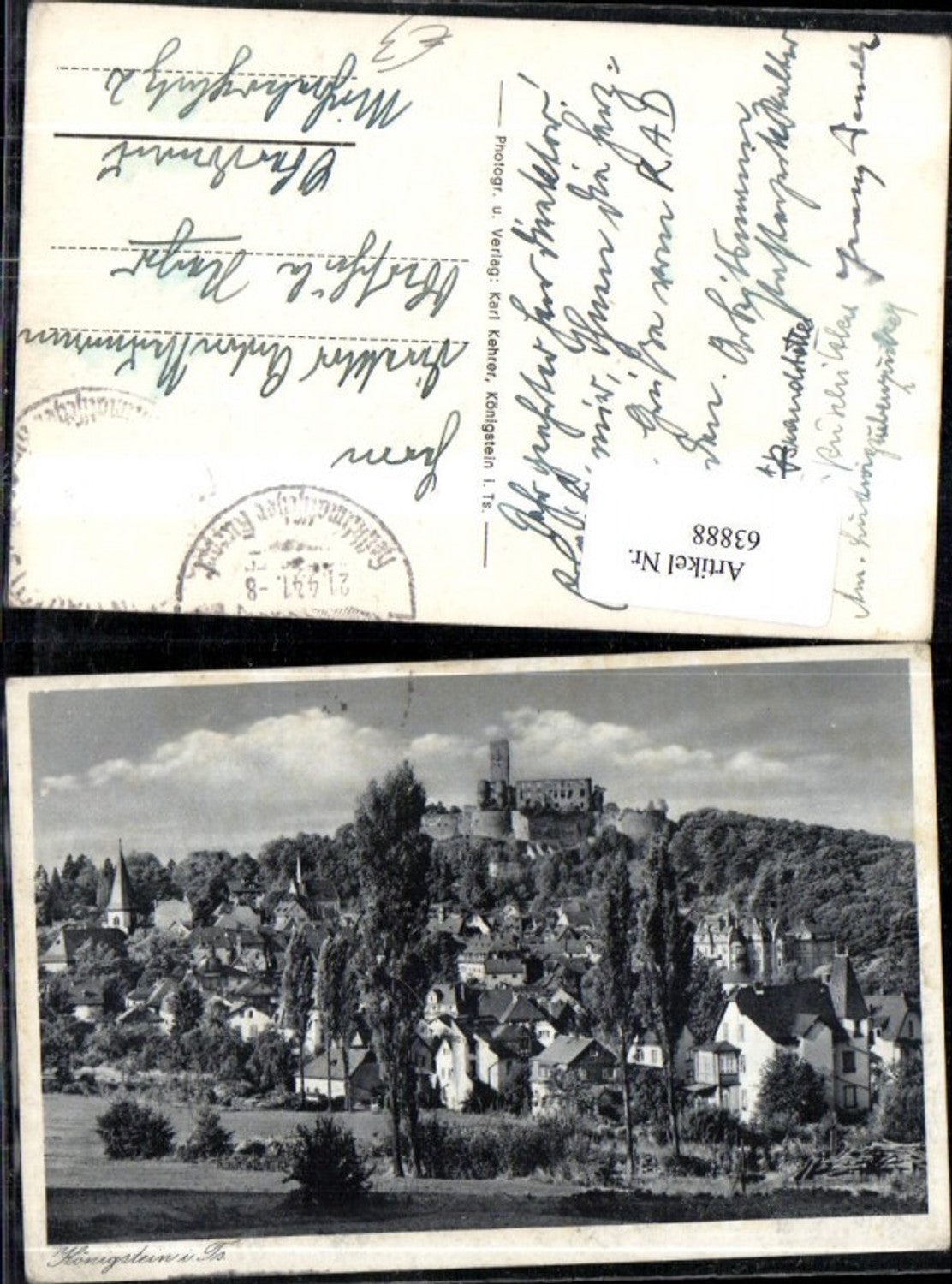 63888,Königstein i Ts Ansicht mit Burg u Dorf im Vordergrund 1941