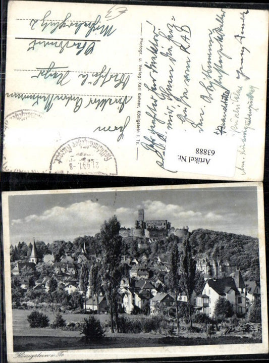 63888,Königstein i Ts Ansicht mit Burg u Dorf im Vordergrund 1941