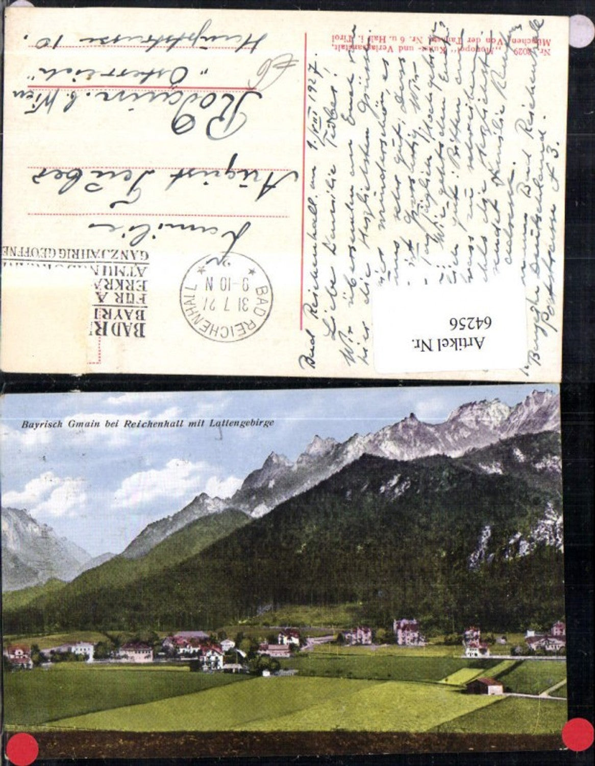 64256,Bayrisch Gmain bei Reichhall mit Lattengebirge Totale 1927