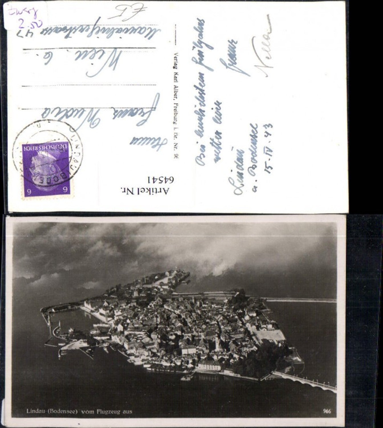 64541,Lindau Bodensee Flugaufnahme 1943