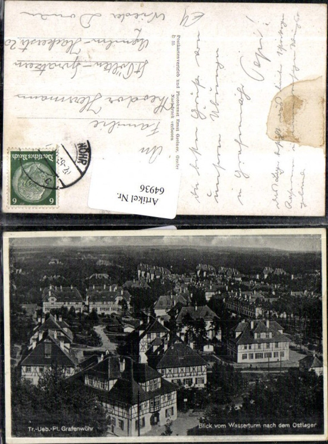 64936,Grafenwöhr Blick v Wasserturm nach dem Ostlager Totale 1939