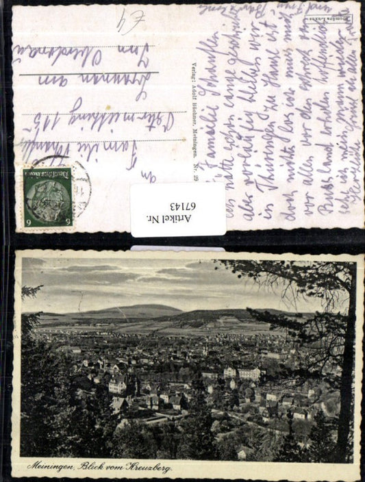 67143,Meiningen Blick vom Kreuzberg Totale 1941