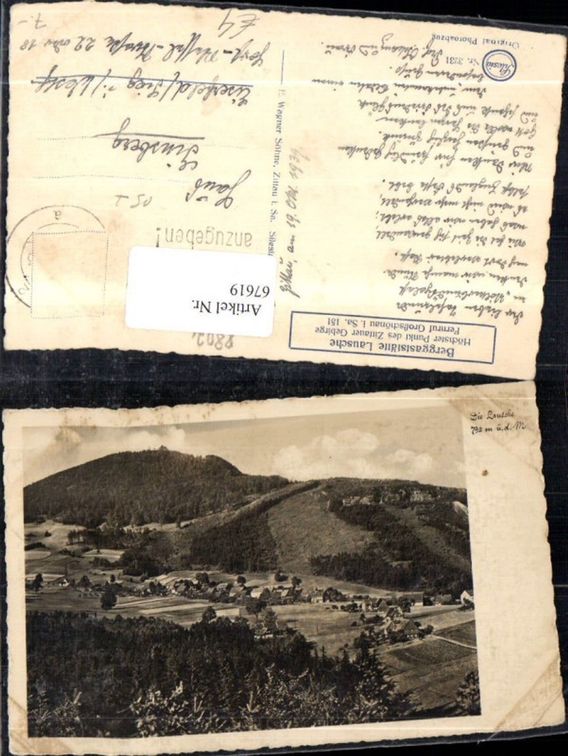 67619,Die Lausche Totale Zittauer Gebirge 1939