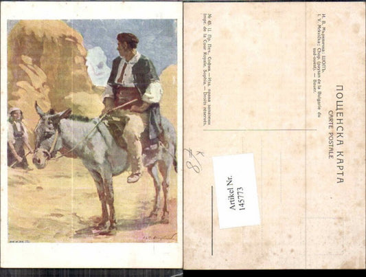 145773,Chop Paysan de la Bulgarie Bulgarischer Bauer Esel