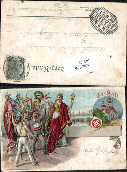 145777,Tolle Litho Gut Heil Patriotik Böhmen Daubitz pub Carl Stellzig