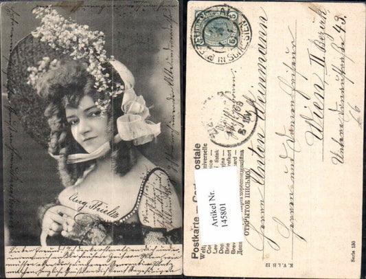 145801,Tolles Portrait Frau m. Hutmode Mode Sexy Erotik Fashion 1900