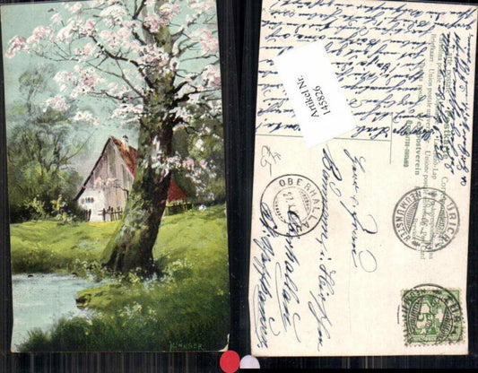 145826,M. Hänger Baum Blüten haus Bauernhaus