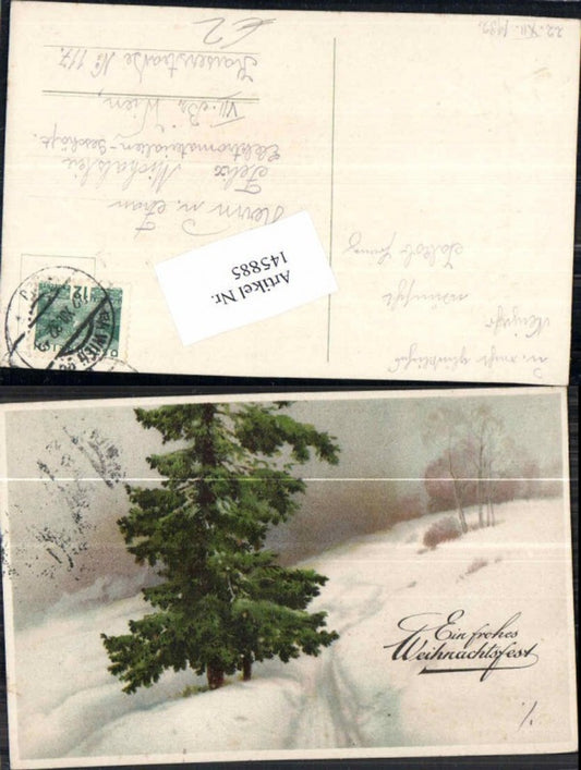 145885, Christmas Lithograph Christmas tree by the way