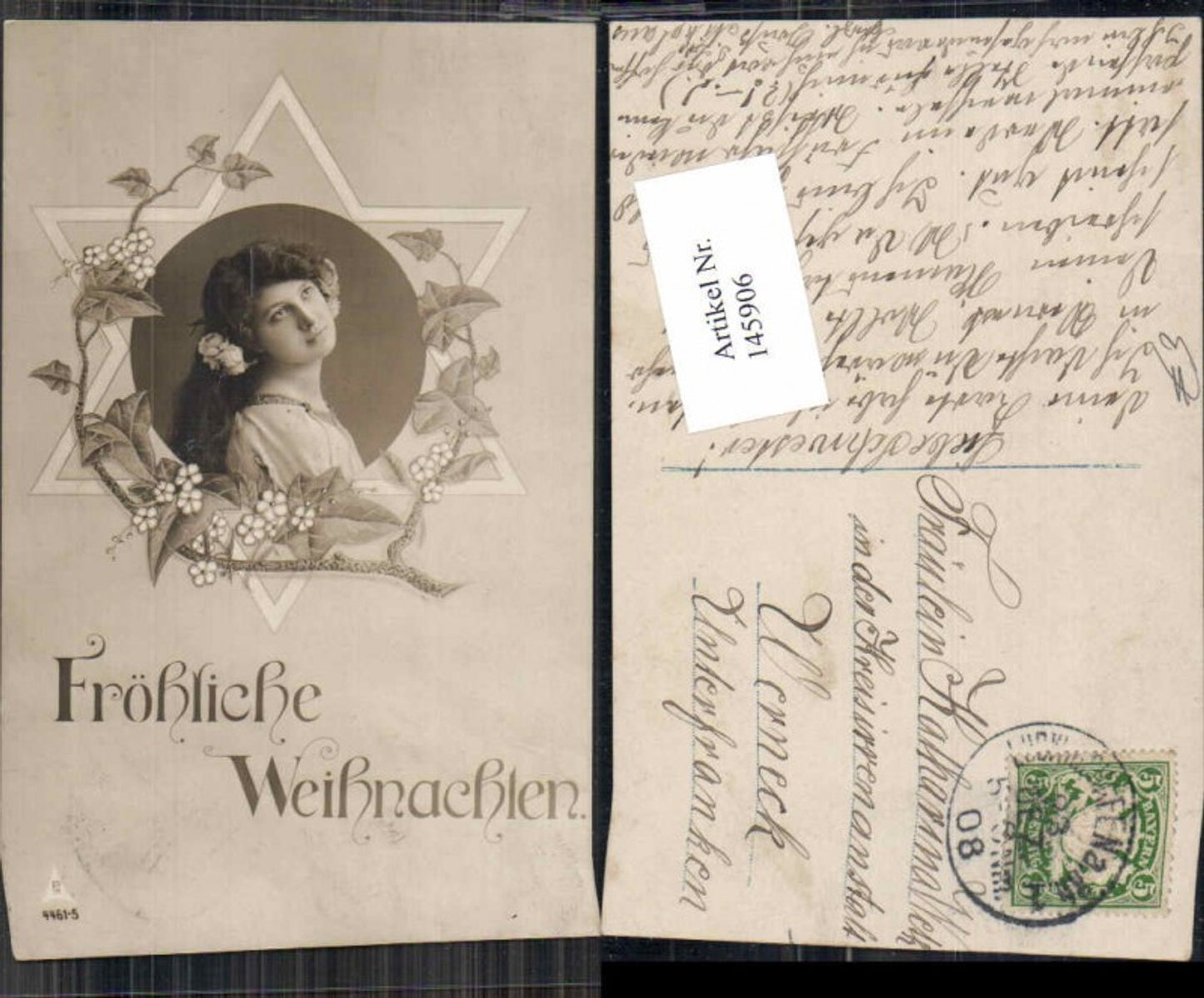 145906,Weihnachten Frauen Portrait im Stern Fotomontage