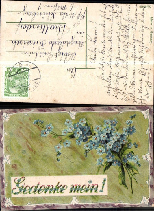 146098,Tolle Präge Litho Vergissmeinicht Blumen 1900