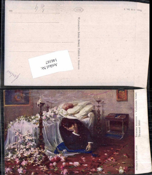146167,Arcangelo Salvarani Verlorenes Glück Post Mortem Tote Frau im Bett Tod