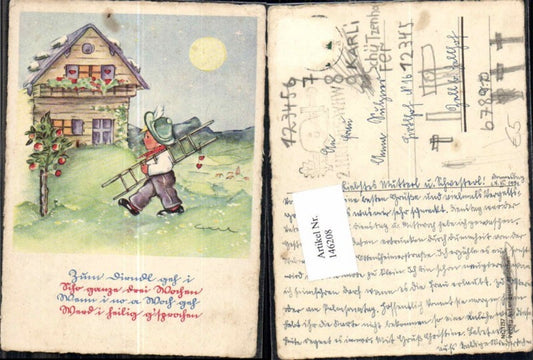 146208,Kind m. Leiter Sonne Spruch