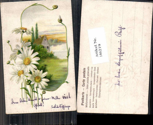146219,Präge Litho Gänseblümchen Blumen