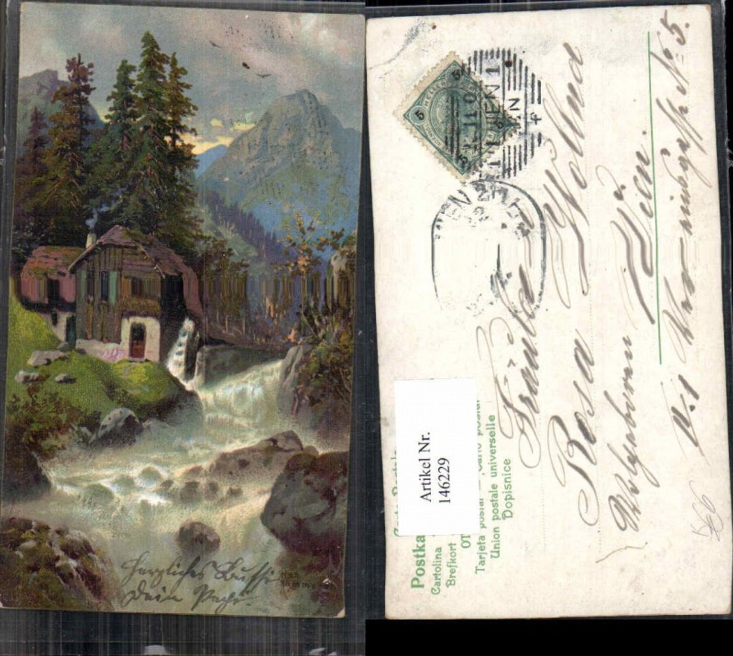 146229,Robert Kämmerer Wassermühle Mühle Wasserrad 1900