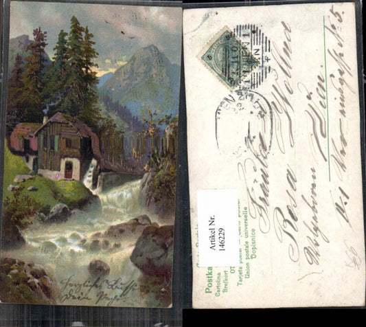 146229,Robert Kämmerer Wassermühle Mühle Wasserrad 1900