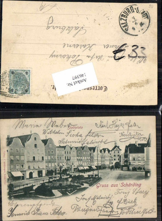 146397,Gruss aus Schärding am Inn Stadtplatz 1900