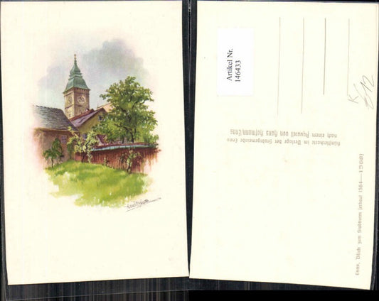 146433,Stadt Enns Stadtturm Künstlerkarte Hans Hofmann