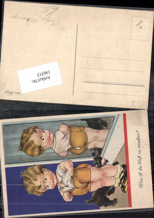 146515, John Will's Child in Front of Mirror Dog Humor Joke Card Prank Card