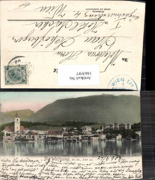 146597,St Wolfgang am Wolfgangsee 1902 seltene Ortsansicht