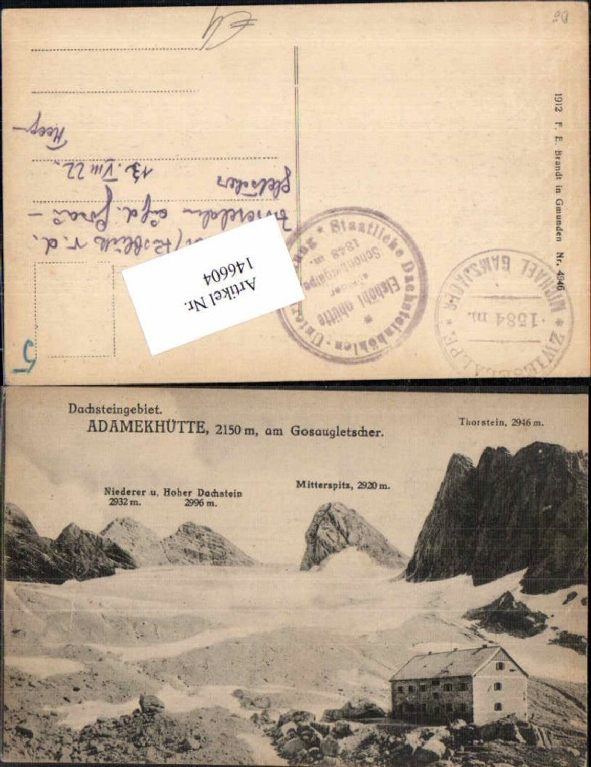 146604,Adamekhütte am Gosaugletscher Dachstein Gosau Brandt 4946