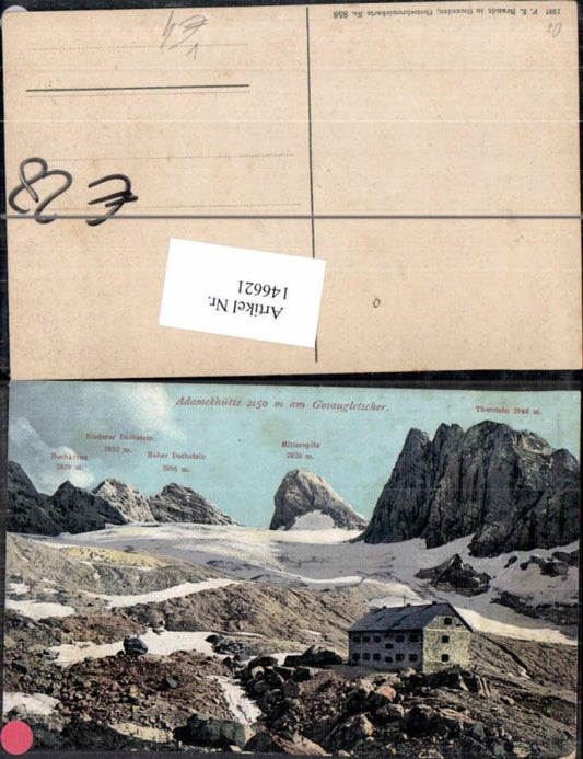 146621,Adamekhütte bei Gosau Gosaugletscher Brandt 858