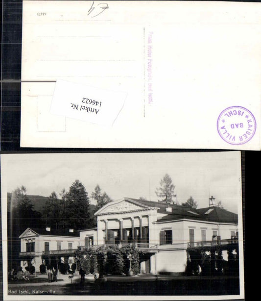 146622,Fotokarte Bad Ischl Kaiservilla 1930