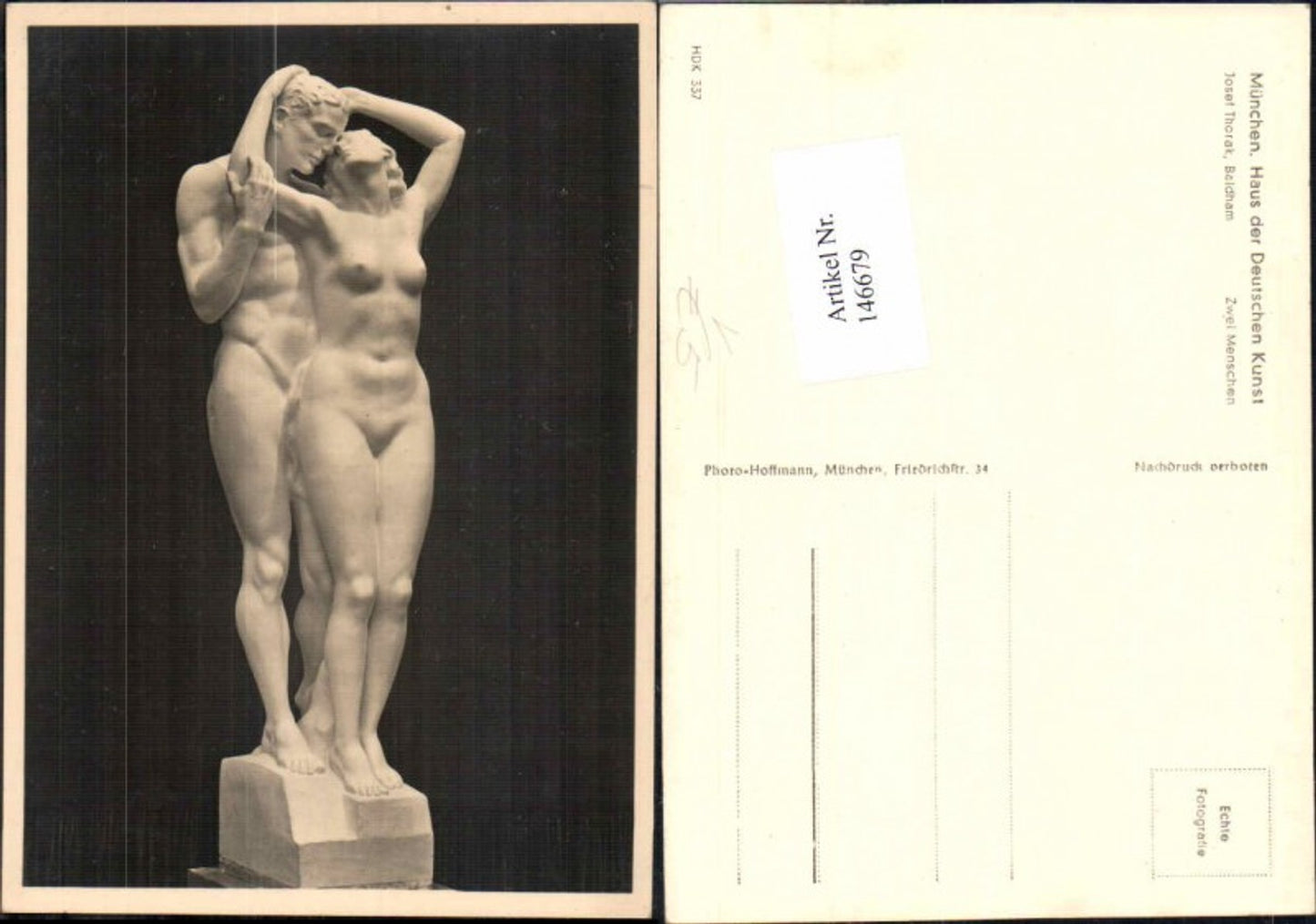 146679, House of German Art HDK 337 Josef Thorak Two People