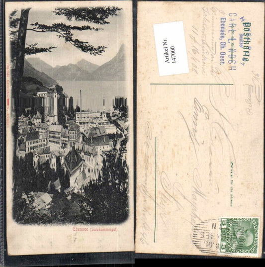 147000,Relief Präge AK Ebensee 1900