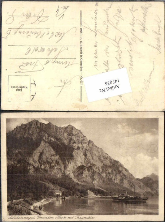 147036,Gmunden m. Dampfer Gasthaus Hoisn Brandt 037