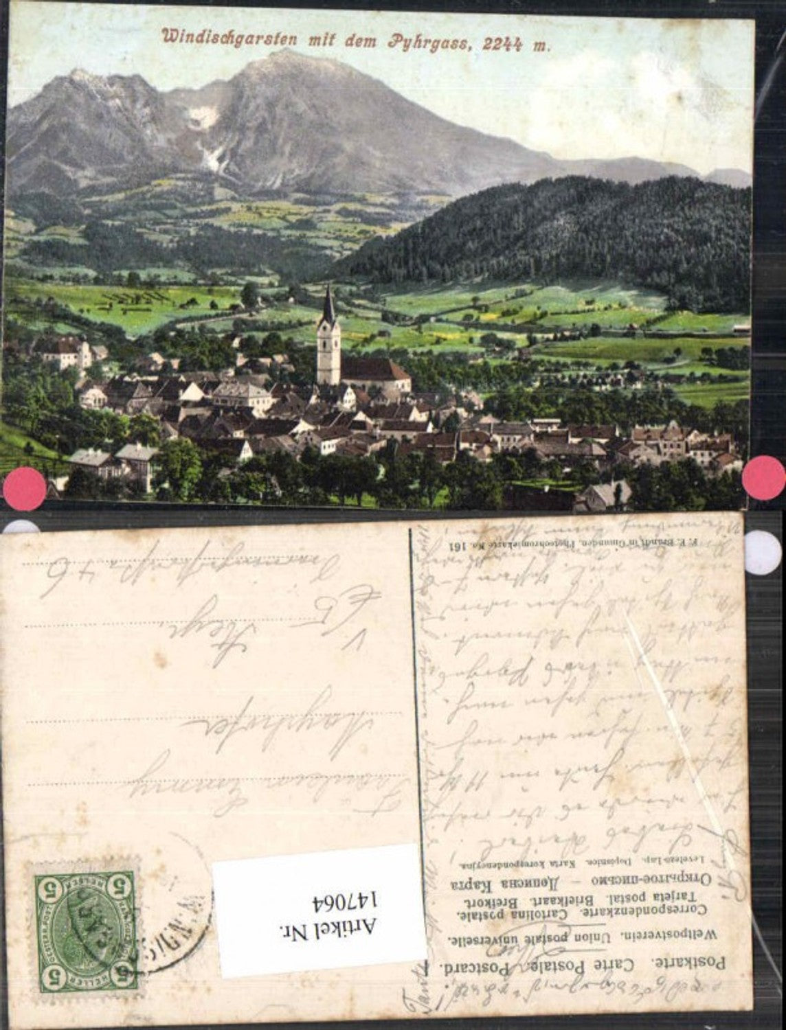 147064,Windischgarsten m. Pyhrgass 1905 pub Brandt 161