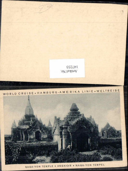 147233,Hamburg Amerika Linie Weltreise Angkor naga yon Tempel