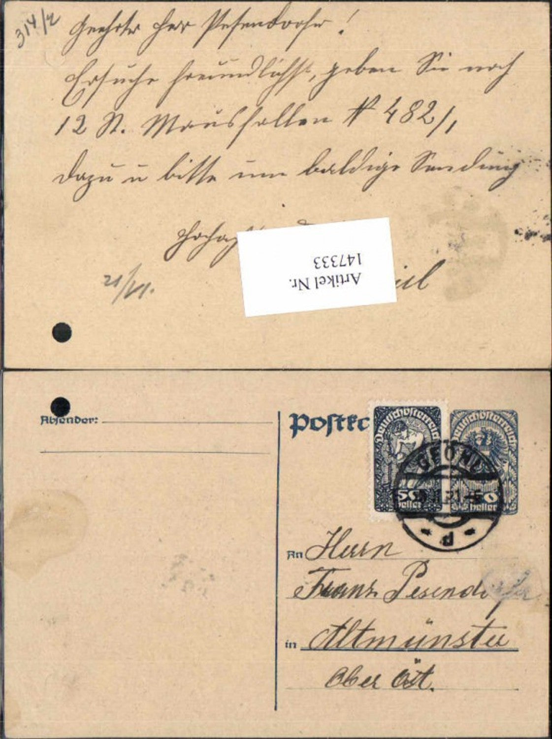 Alte Ansichtskarte – Old Postcard