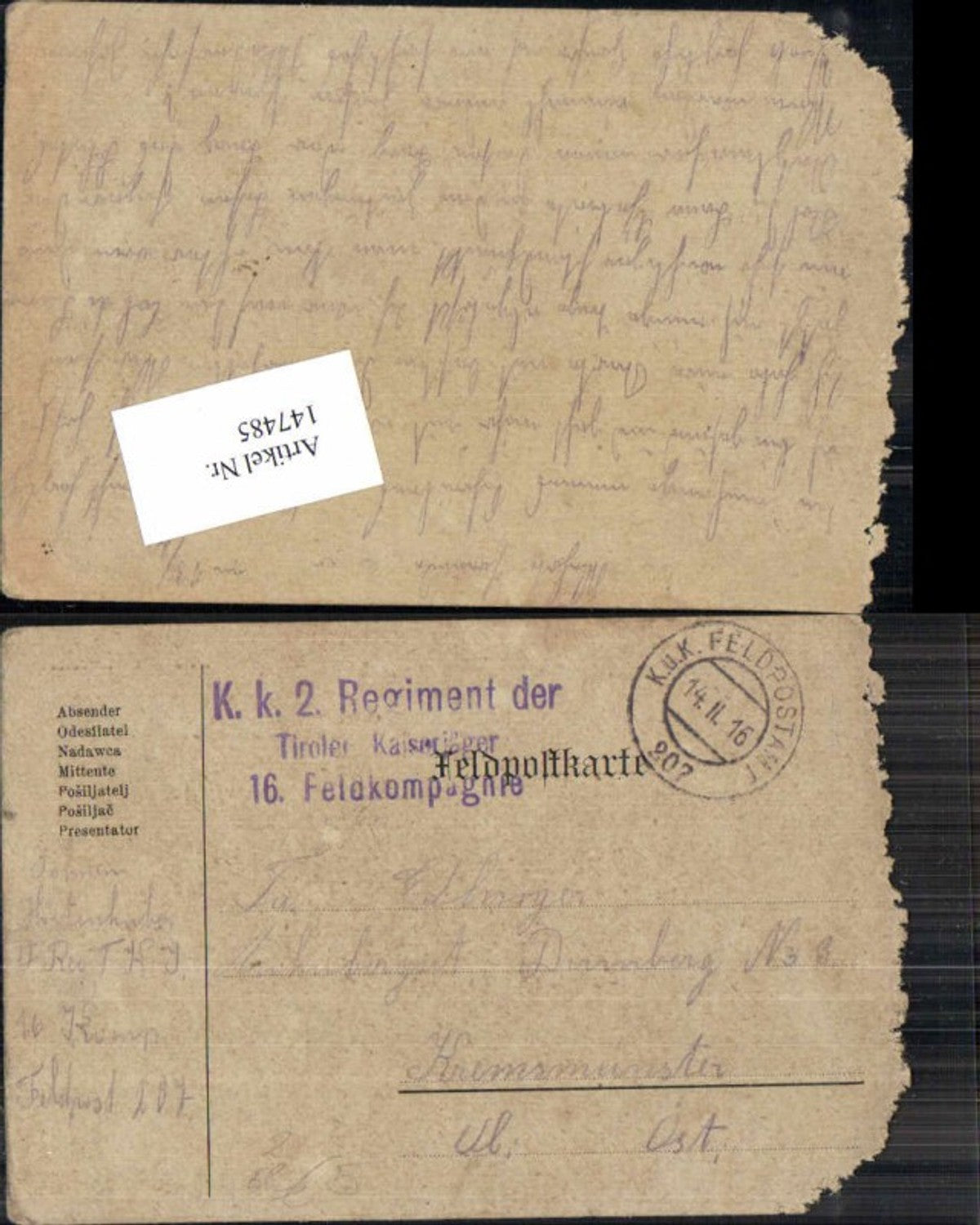 Alte Ansichtskarte – Old Postcard