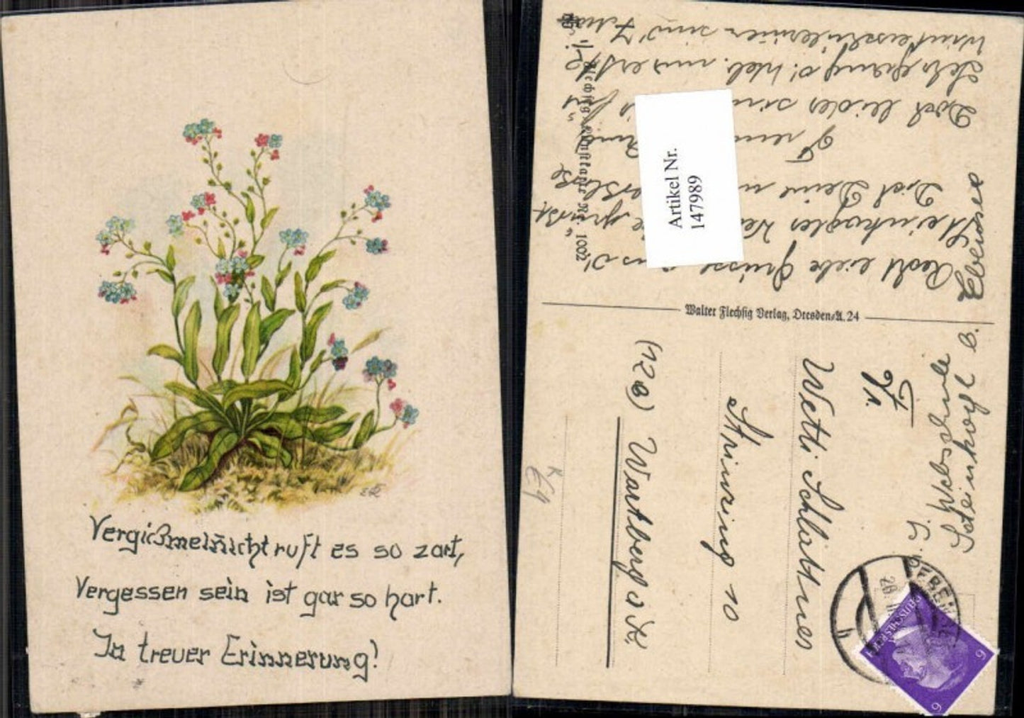 147989,Fleschig Kunstkarte 1002 Blumen