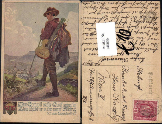 148056,Dt Schulverein 878 Wanderer m. Gitarre