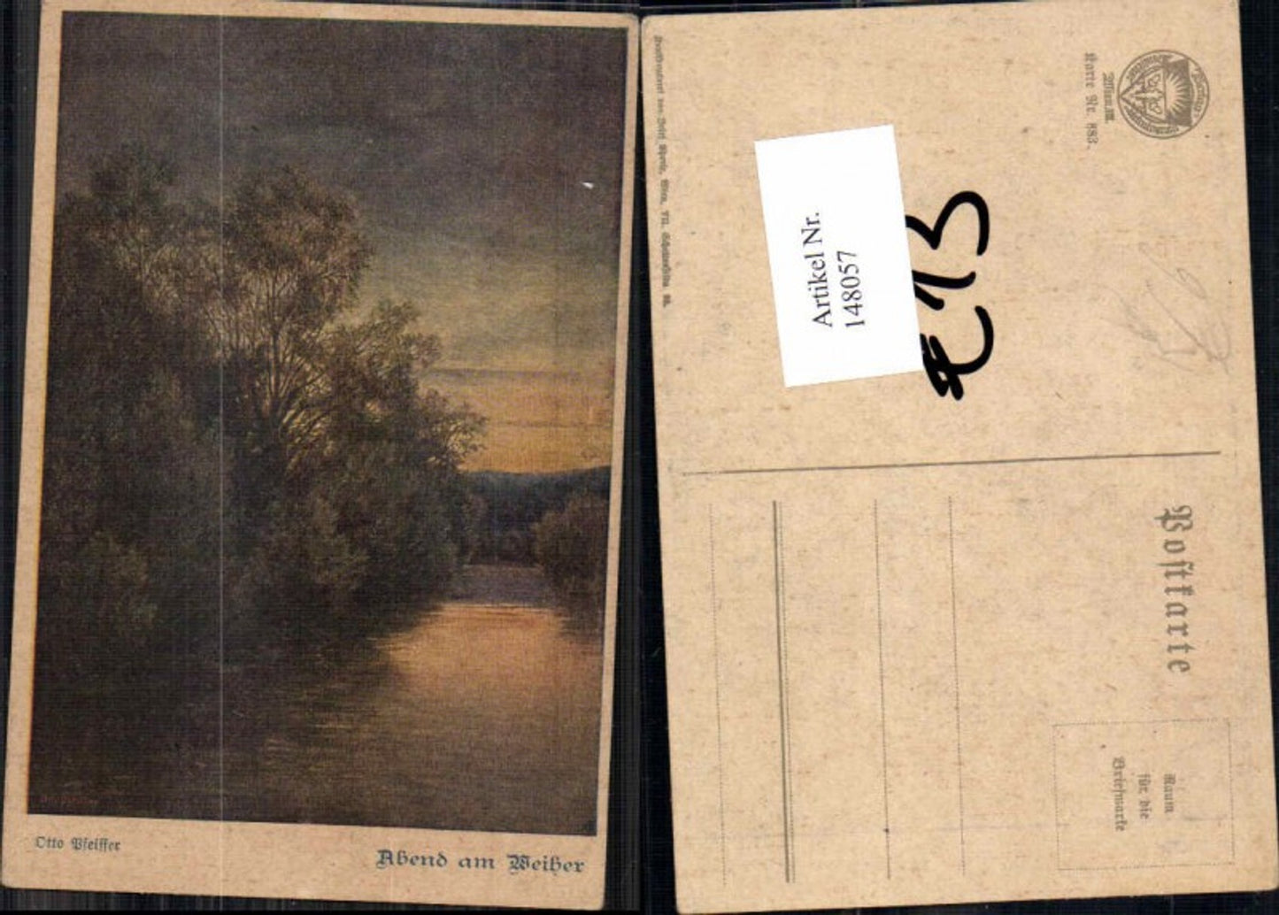 148057,Dt Schulverein 883 Otto Pfeiffer Abend am Weiher