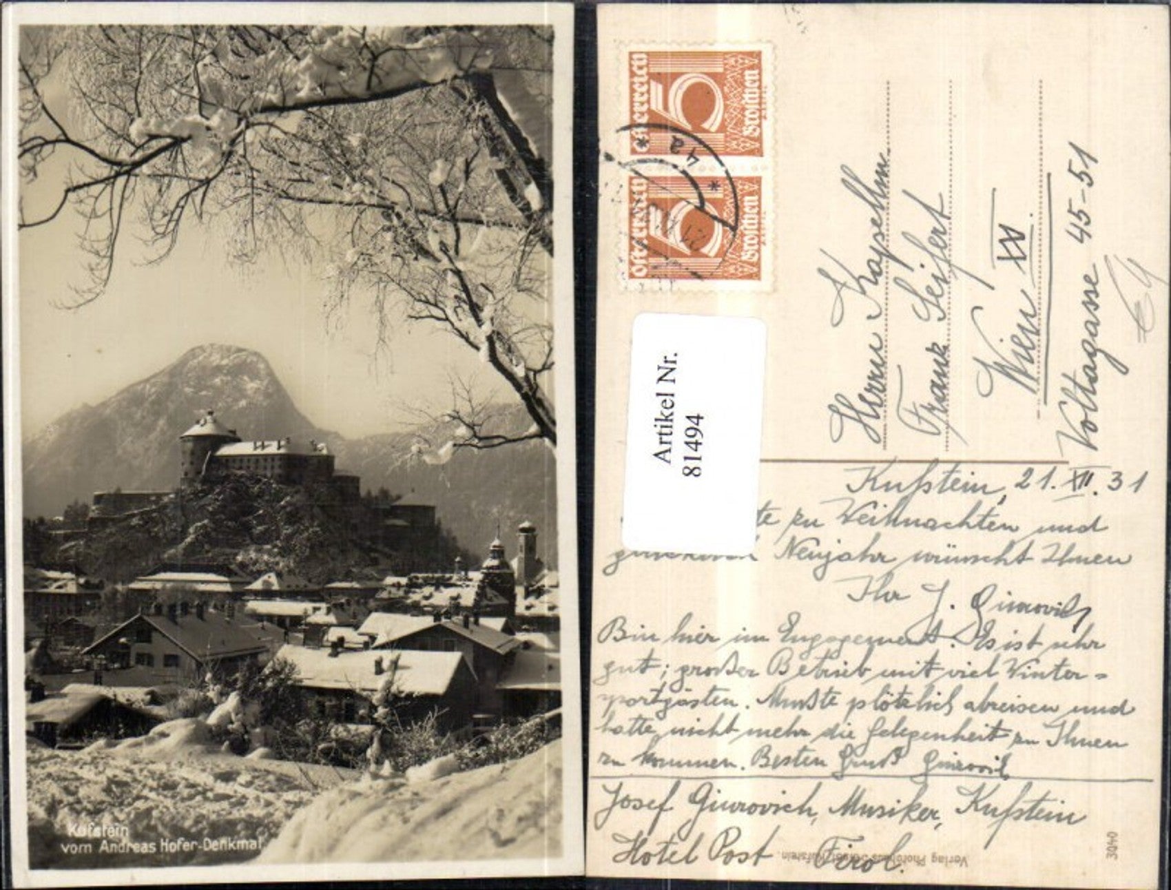 Alte Ansichtskarte – Old Postcard