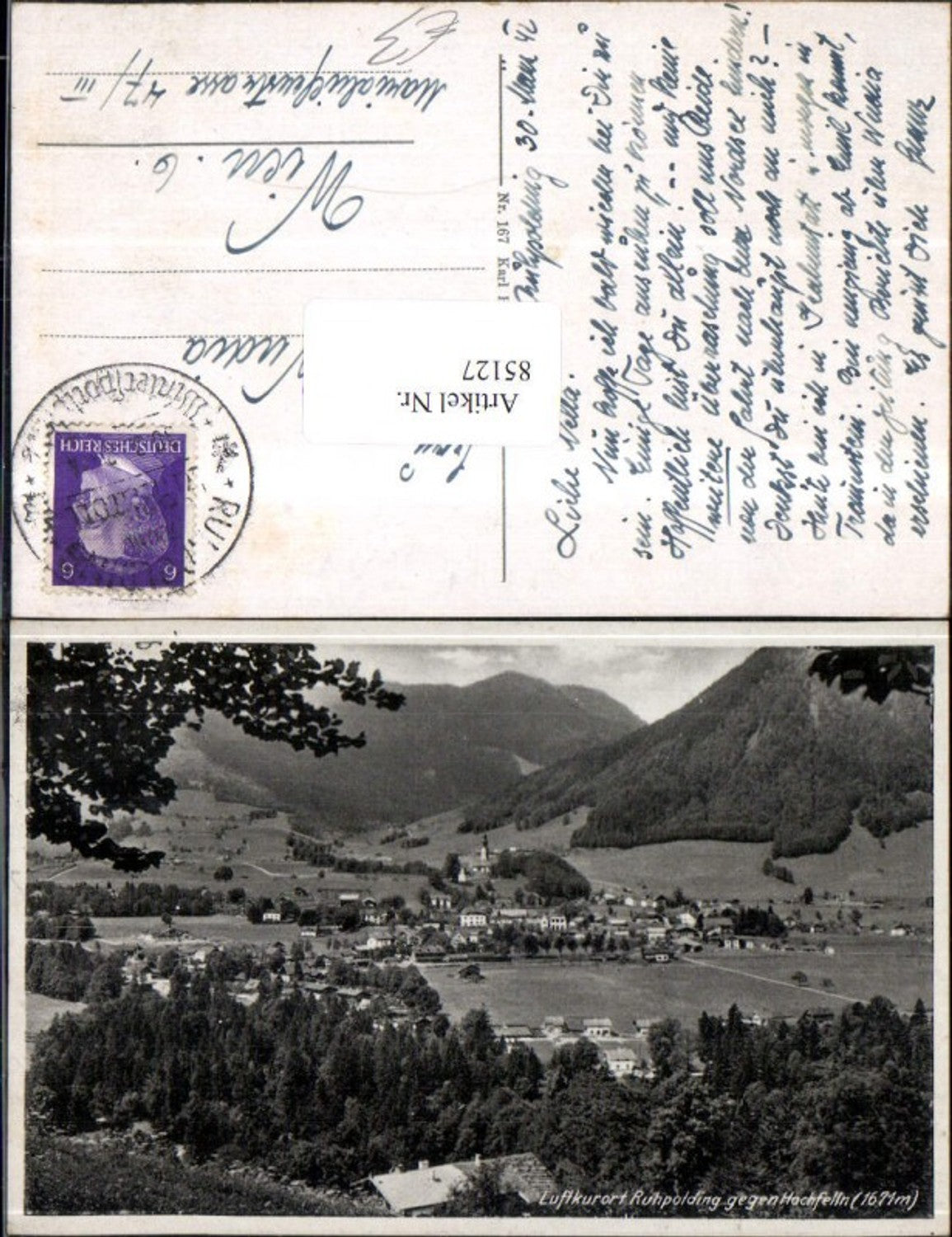 85127,Luftkurort Ruhpolding gegen Hochfelln